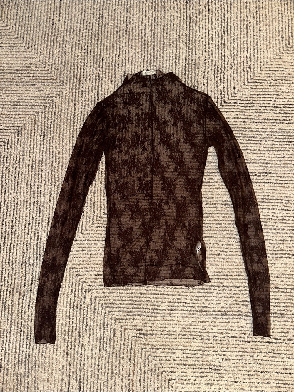 Intimately By Free People Burgundy Sheer Lace Shirt